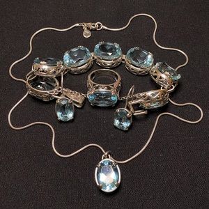 Silpada blue glass complete set bundle.